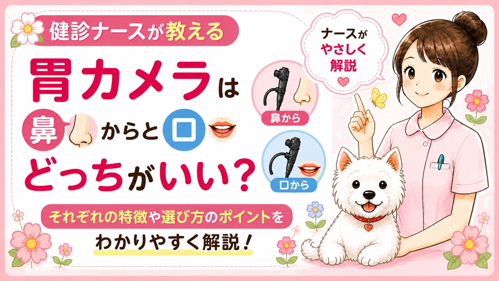 【人間ドックQ&A】胃カメラは鼻から？口から？現役ナースが教える違いと「あなたに合った選び方」🌸