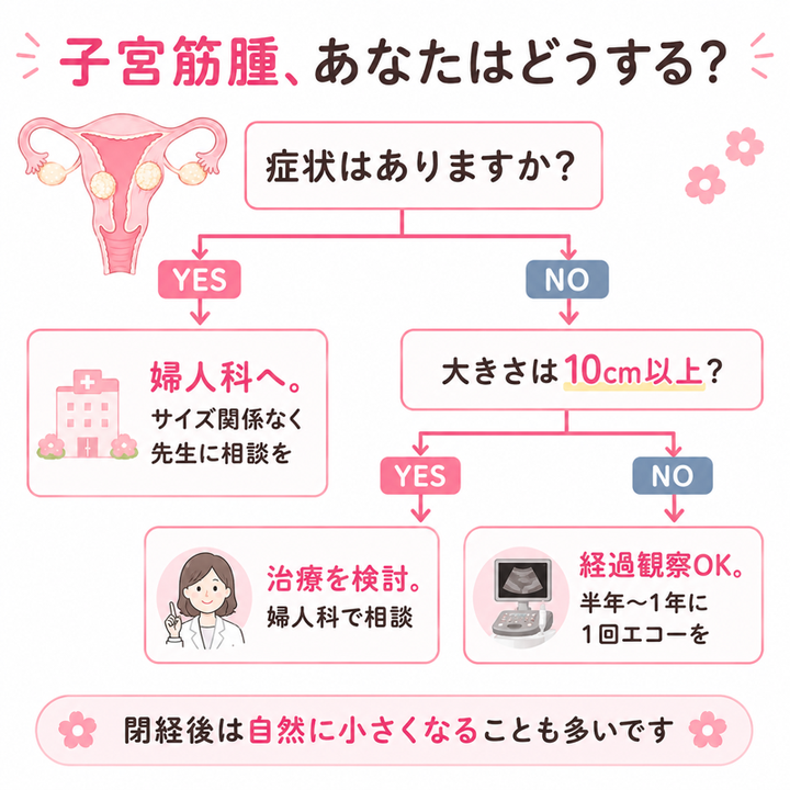 子宮筋腫 あなたはどうする?判断チャート